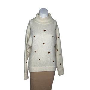 Fabienne Chapot Olivia Sweater Women’s Small Alpaca Blend Heart Embroidered